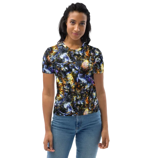 Obsidian Aurora on a Women's Crew Neck T-Shirt