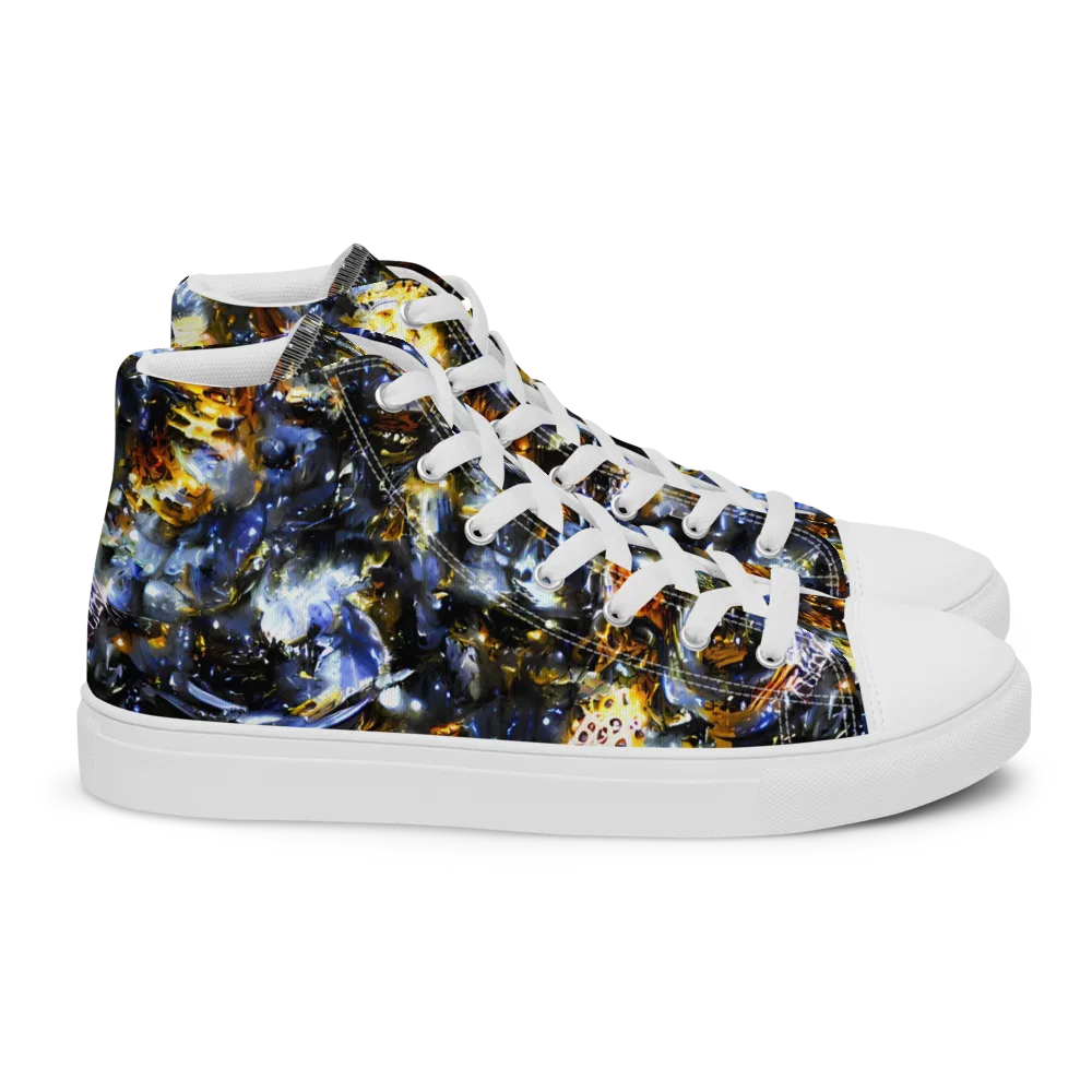 Obsidian Aurora on Women's High Top Canvas Shoes — Right