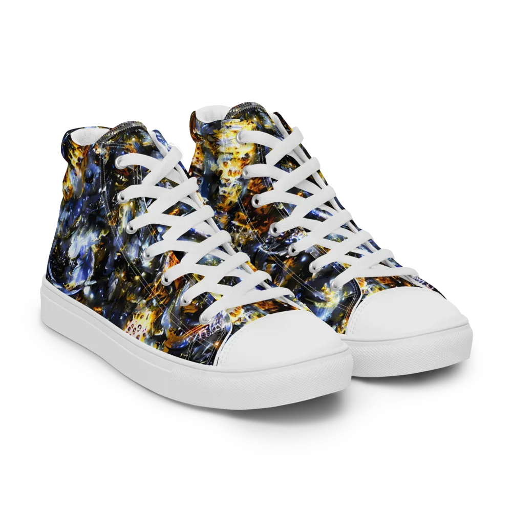Obsidian Aurora on Women's High Top Canvas Shoes — Right Front