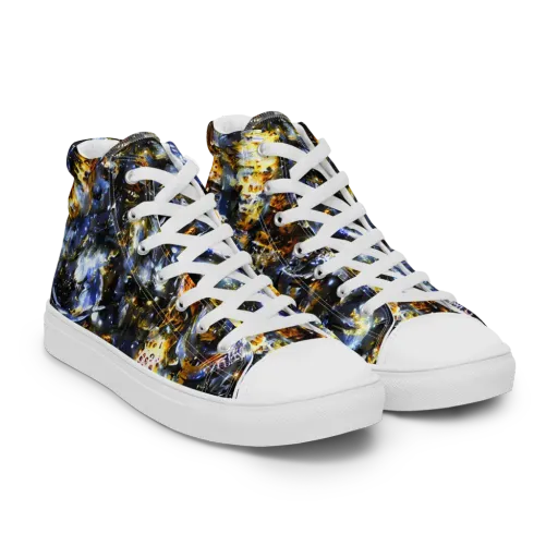 Obsidian Aurora on a Women's High Top Canvas Shoes