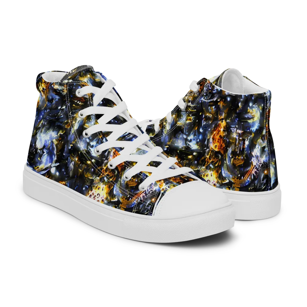 Obsidian Aurora on Women's High Top Canvas Shoes — Right