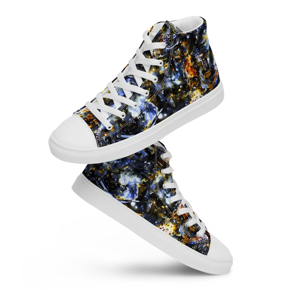Obsidian Aurora on Women's High Top Canvas Shoes — Front