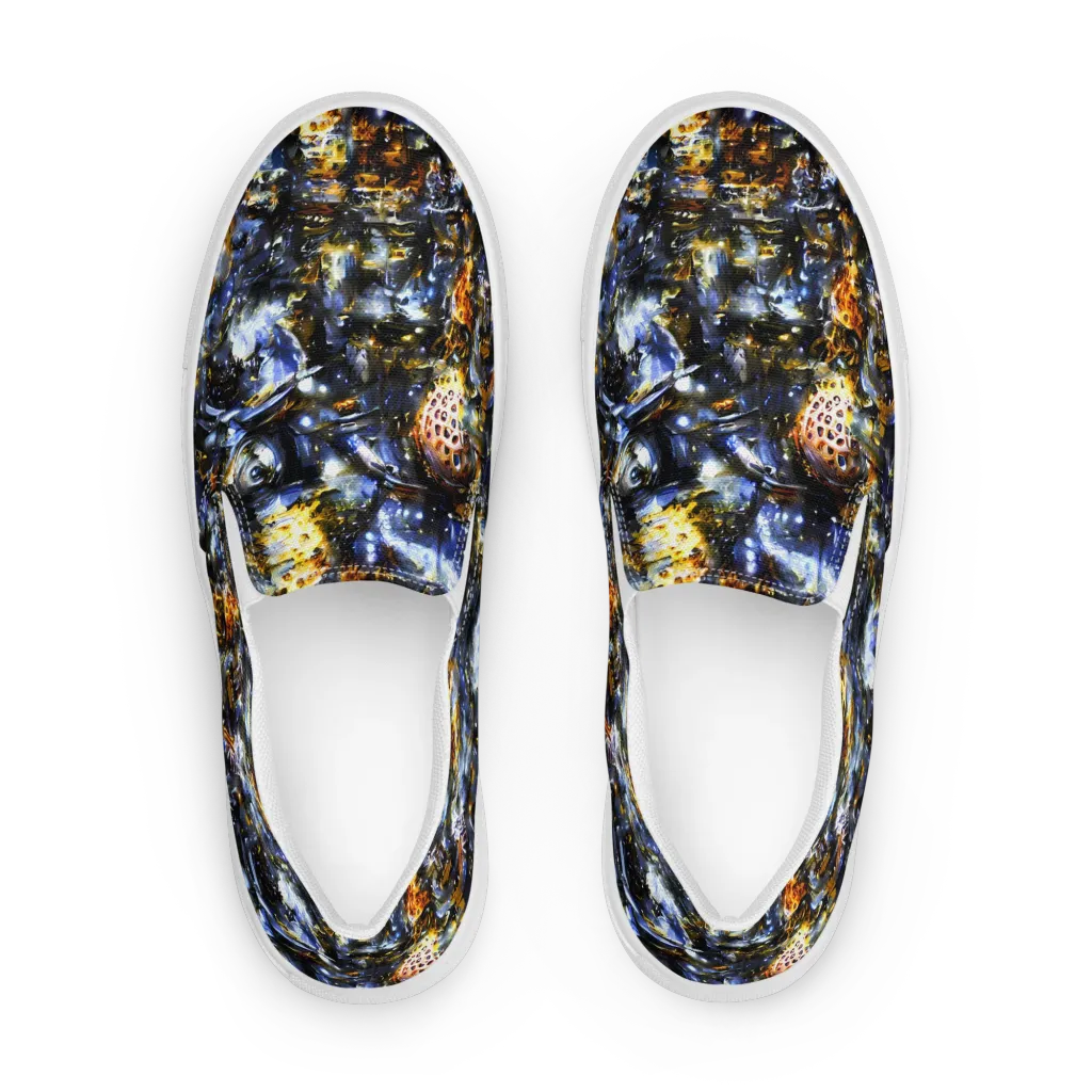 Obsidian Aurora on Men's Slip-On Canvas Shoes — Front