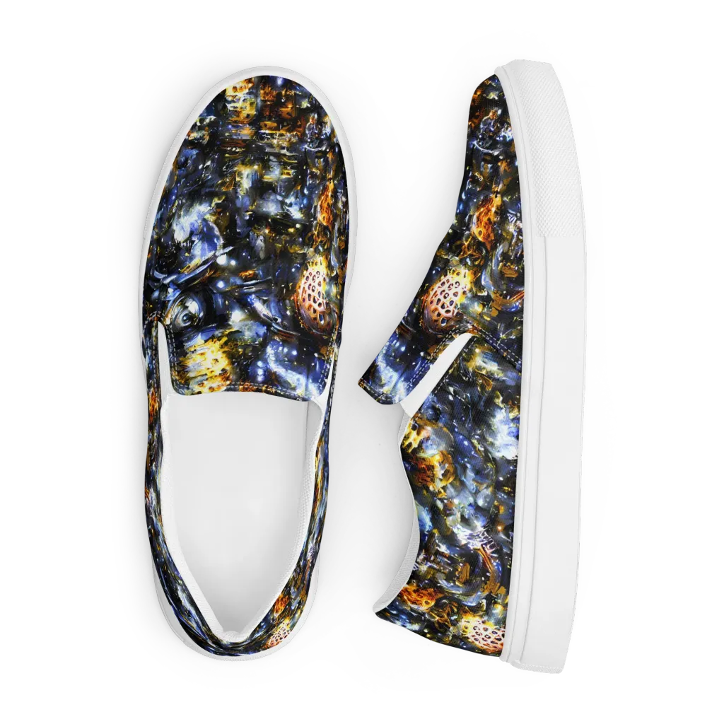 Obsidian Aurora on Men's Slip-On Canvas Shoes — Front