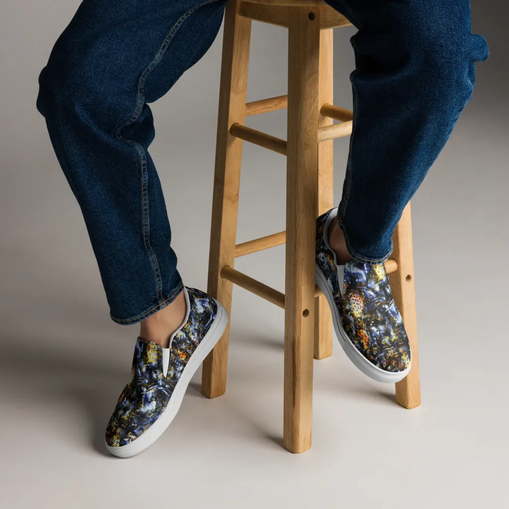 Obsidian Aurora on Men's Slip-On Canvas Shoes — Front