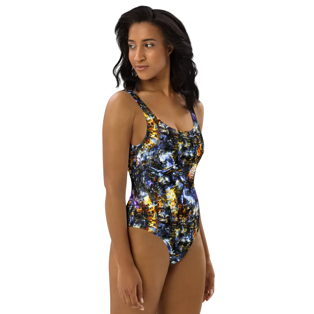 Obsidian Aurora on One-Piece Swimsuit — Right