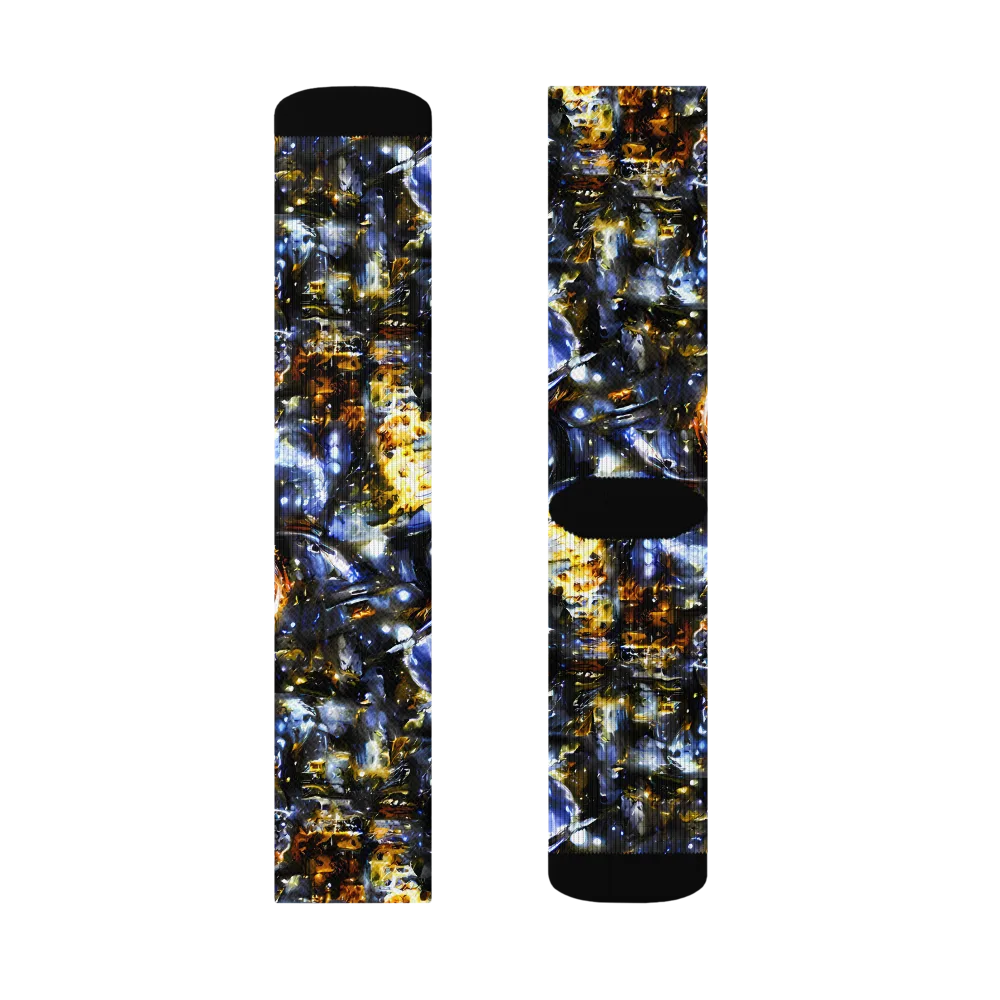 Obsidian Aurora on Socks — Left Sock