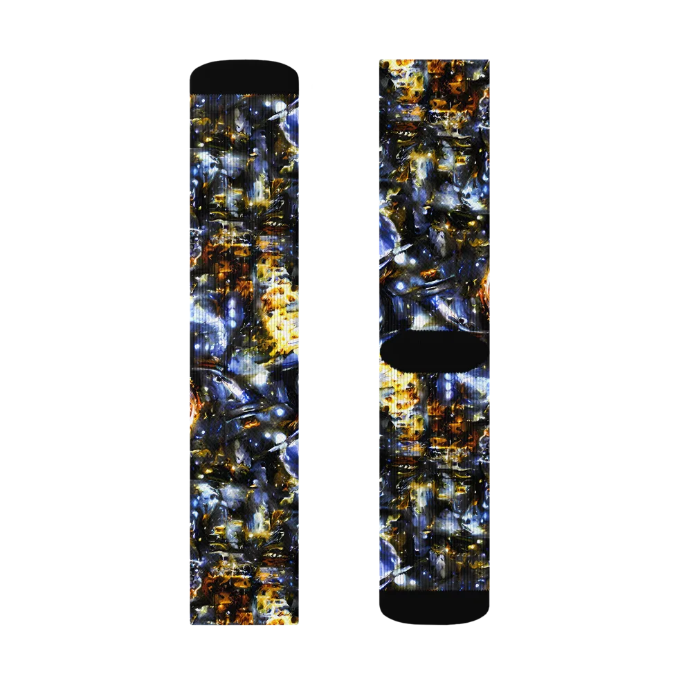 Obsidian Aurora on Socks — Right Sock
