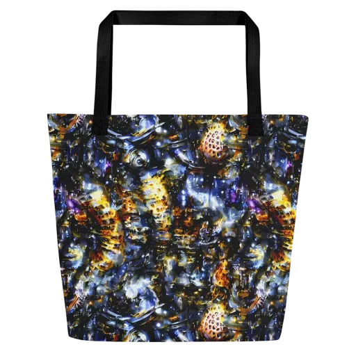 Obsidian Aurora on a Large Tote Bag W/ Pocket
