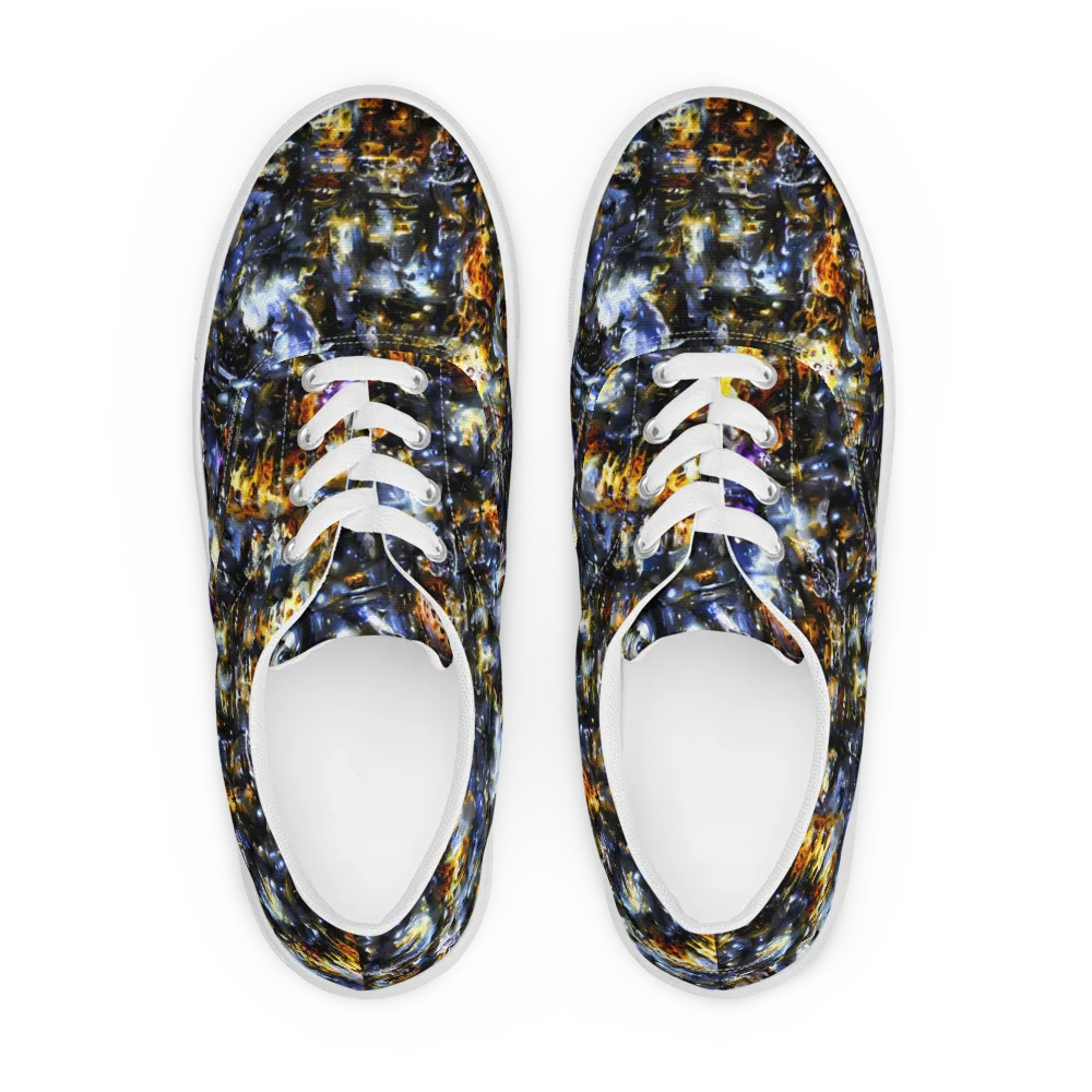 Obsidian Aurora on Men's Lace-Up Canvas Shoes — Front
