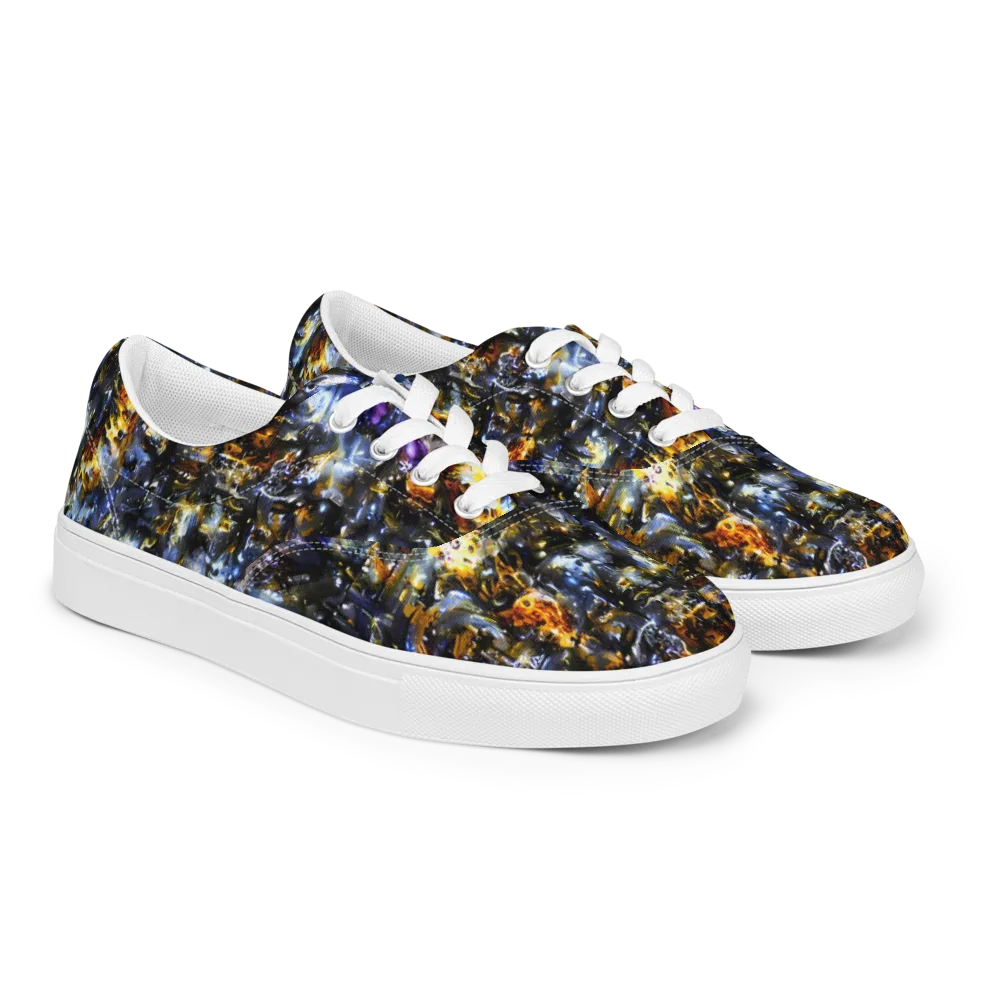 Obsidian Aurora on Men's Lace-Up Canvas Shoes — Right Front