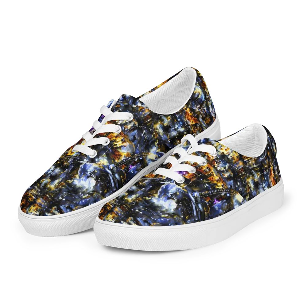 Obsidian Aurora on Men's Lace-Up Canvas Shoes — Left Front