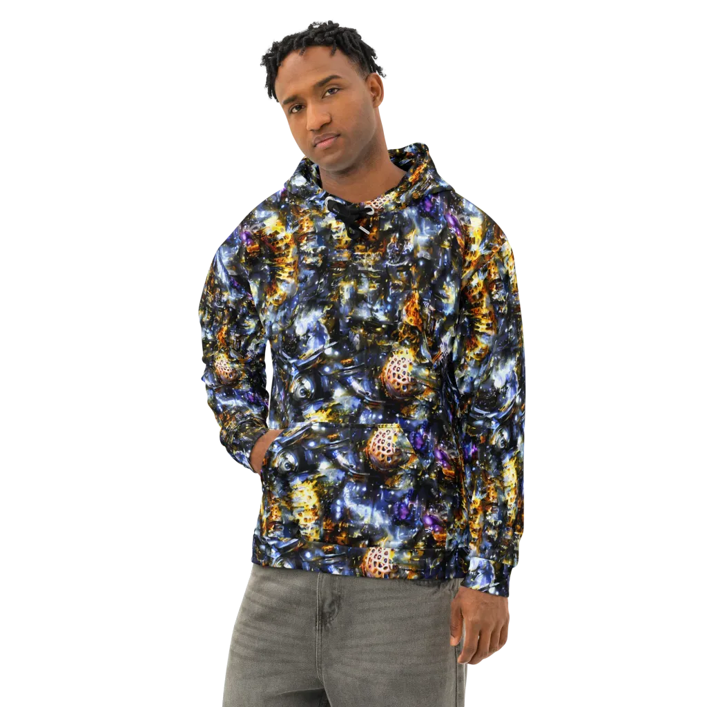 Obsidian Aurora on Cotton Hoodie — Left Front