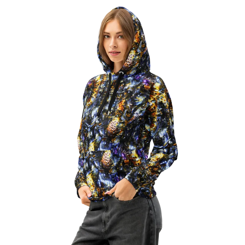 Obsidian Aurora on Cotton Hoodie — Left Front