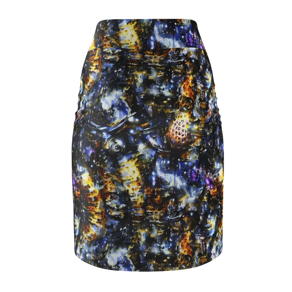 Obsidian Aurora on Pencil Skirt — Back