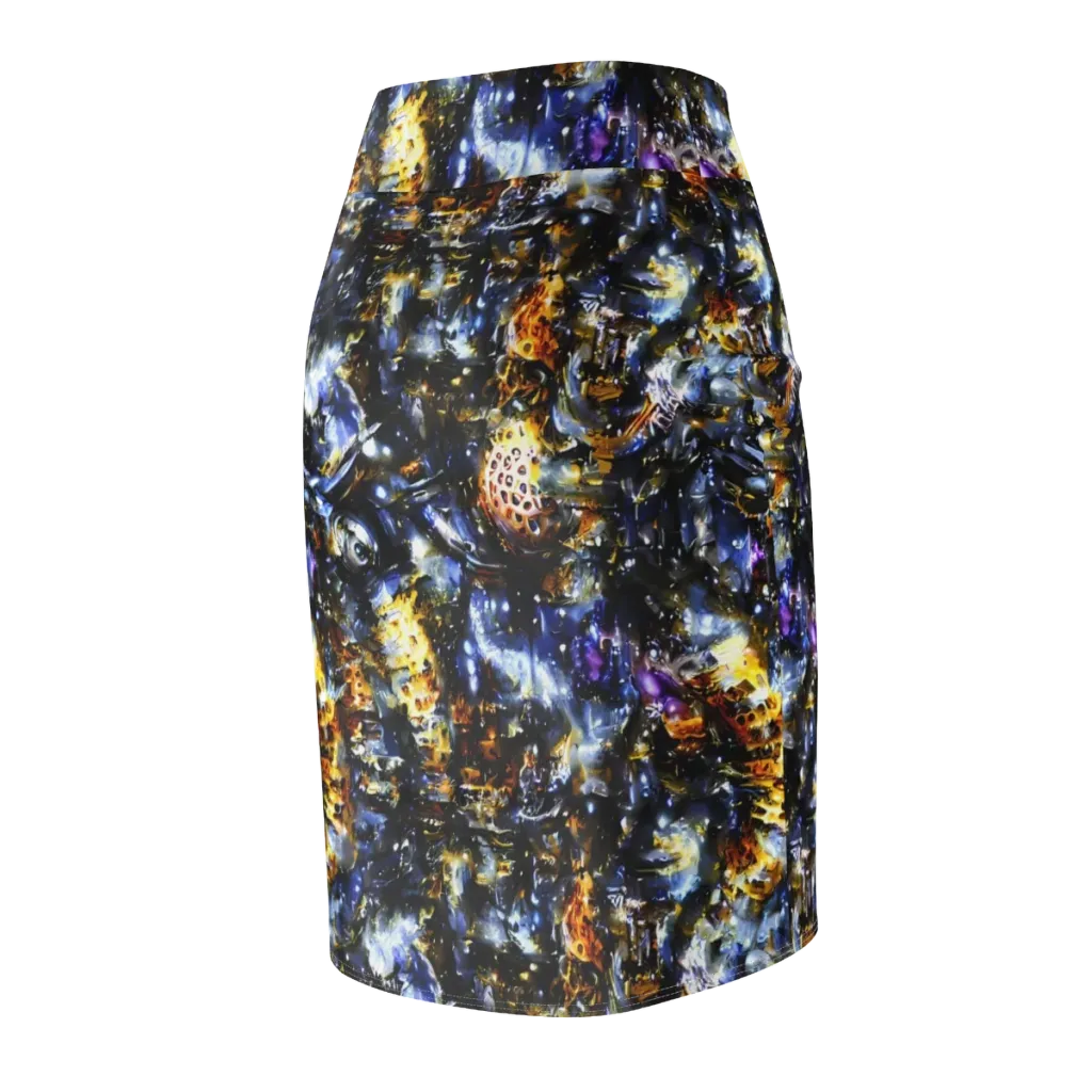 Obsidian Aurora on Pencil Skirt — Back Side