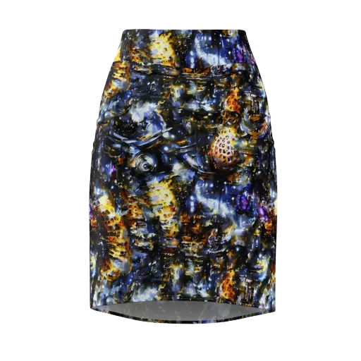 Obsidian Aurora on a Pencil Skirt
