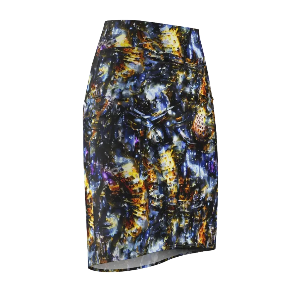 Obsidian Aurora on Pencil Skirt — Front Side