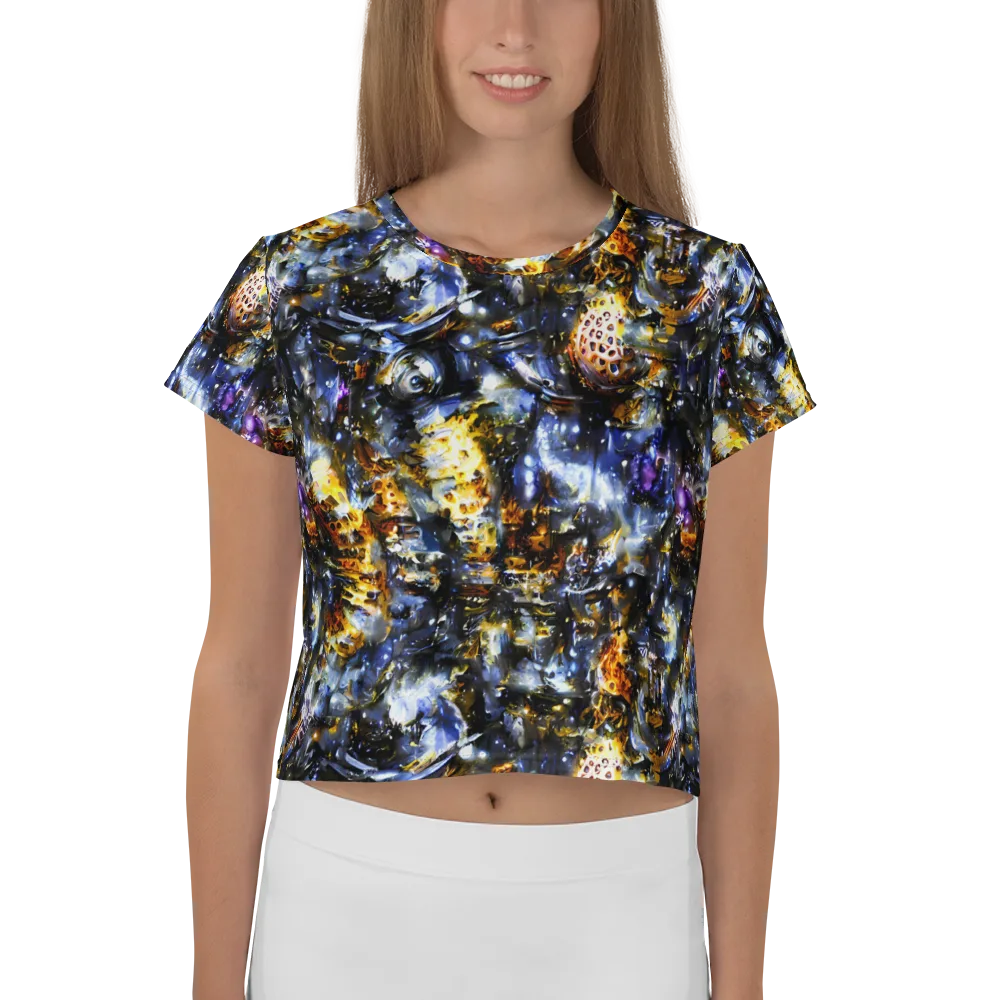 Obsidian Aurora on Crop Tee — Front