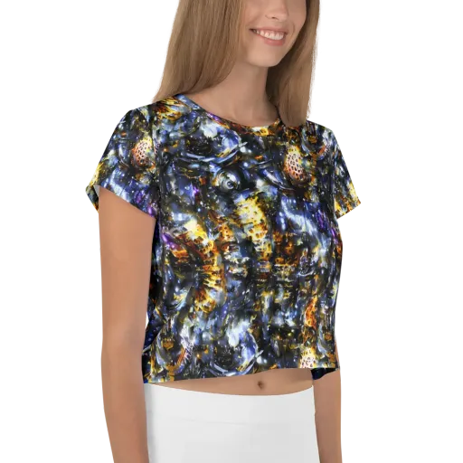 Obsidian Aurora on a Crop Tee