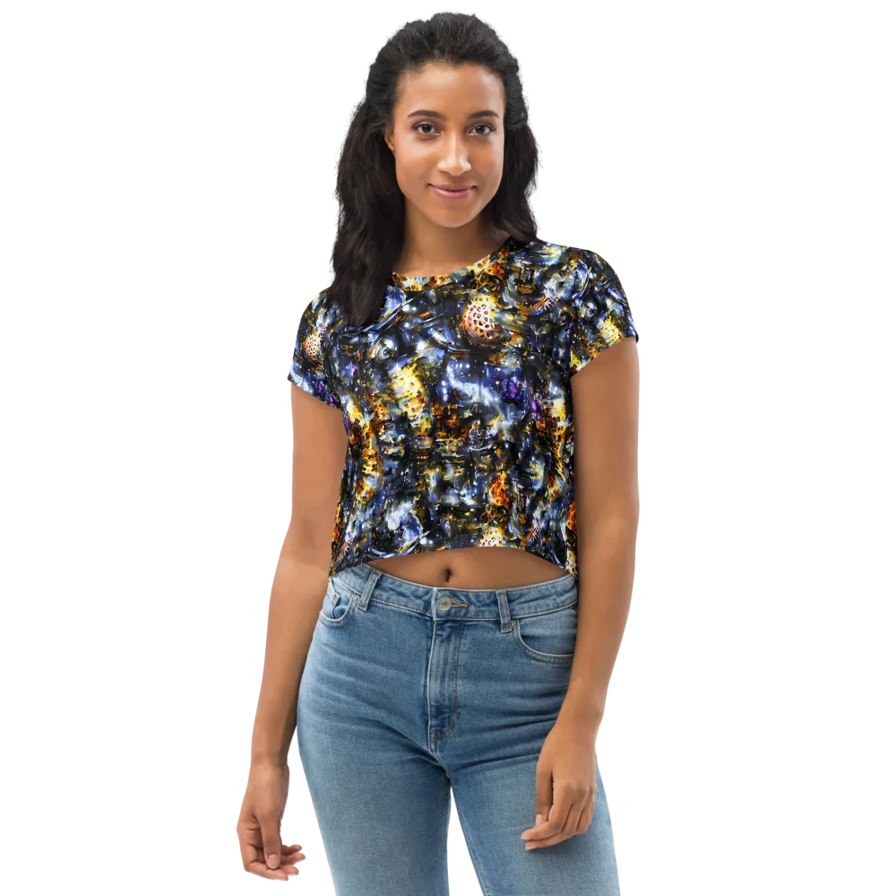 Obsidian Aurora on Crop Tee — Front