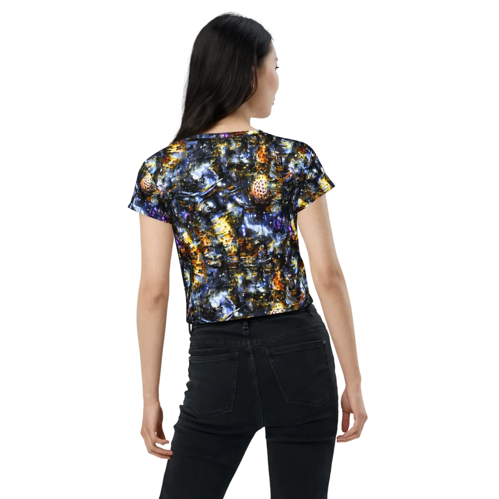 Obsidian Aurora on Crop Tee — Back
