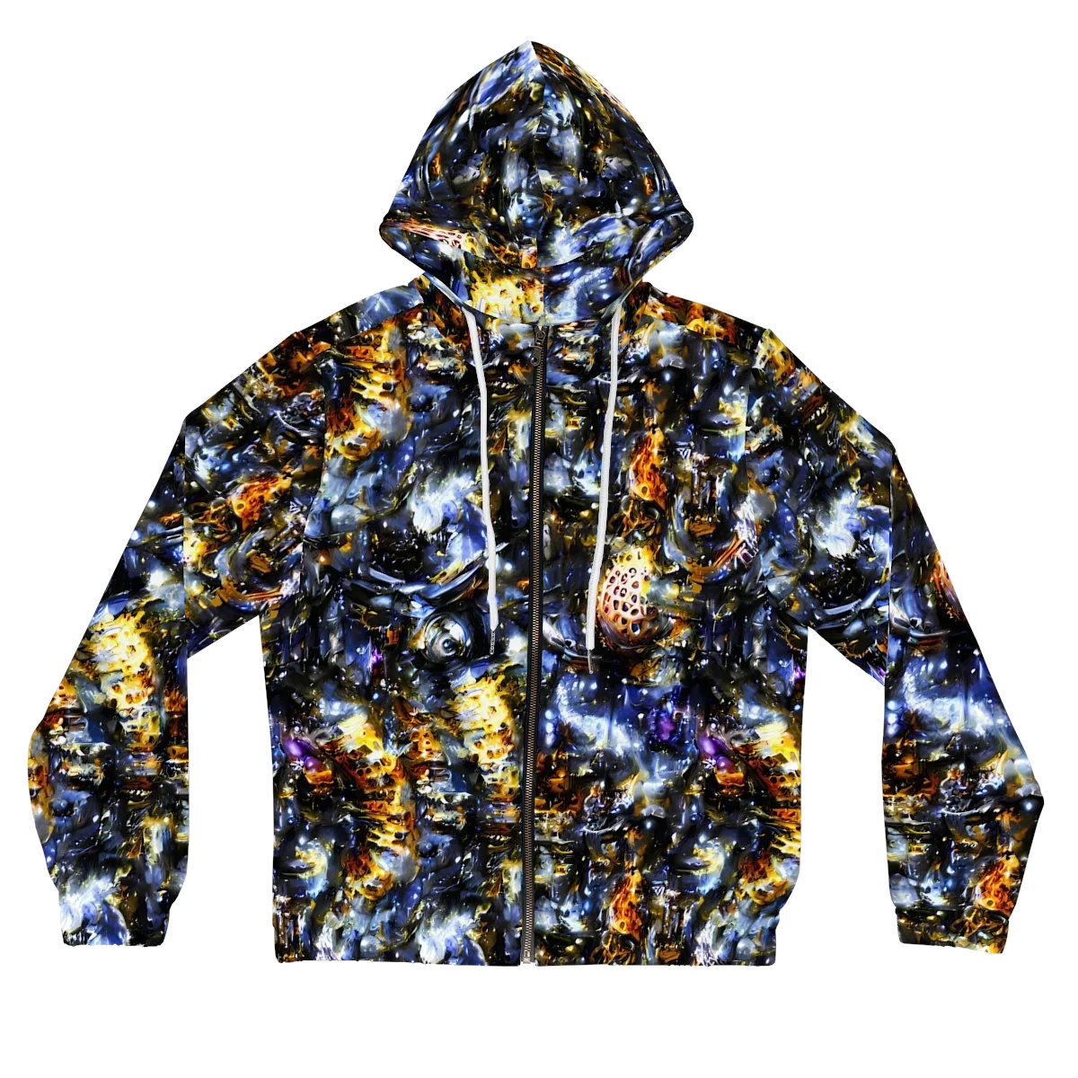 Obsidian Aurora on Women's Full-Zip Hoodie — Front