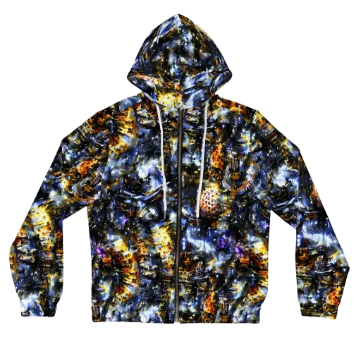 Obsidian Aurora on a Women's Full-Zip Hoodie