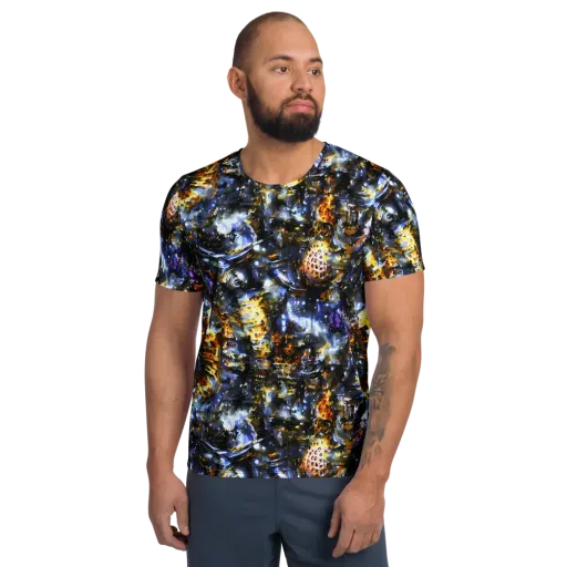 Obsidian Aurora on a Men's Athletic T-Shirt