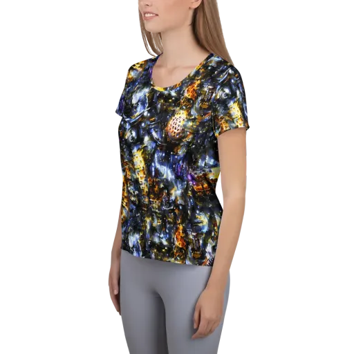 Obsidian Aurora on a Women's Athletic T-Shirt