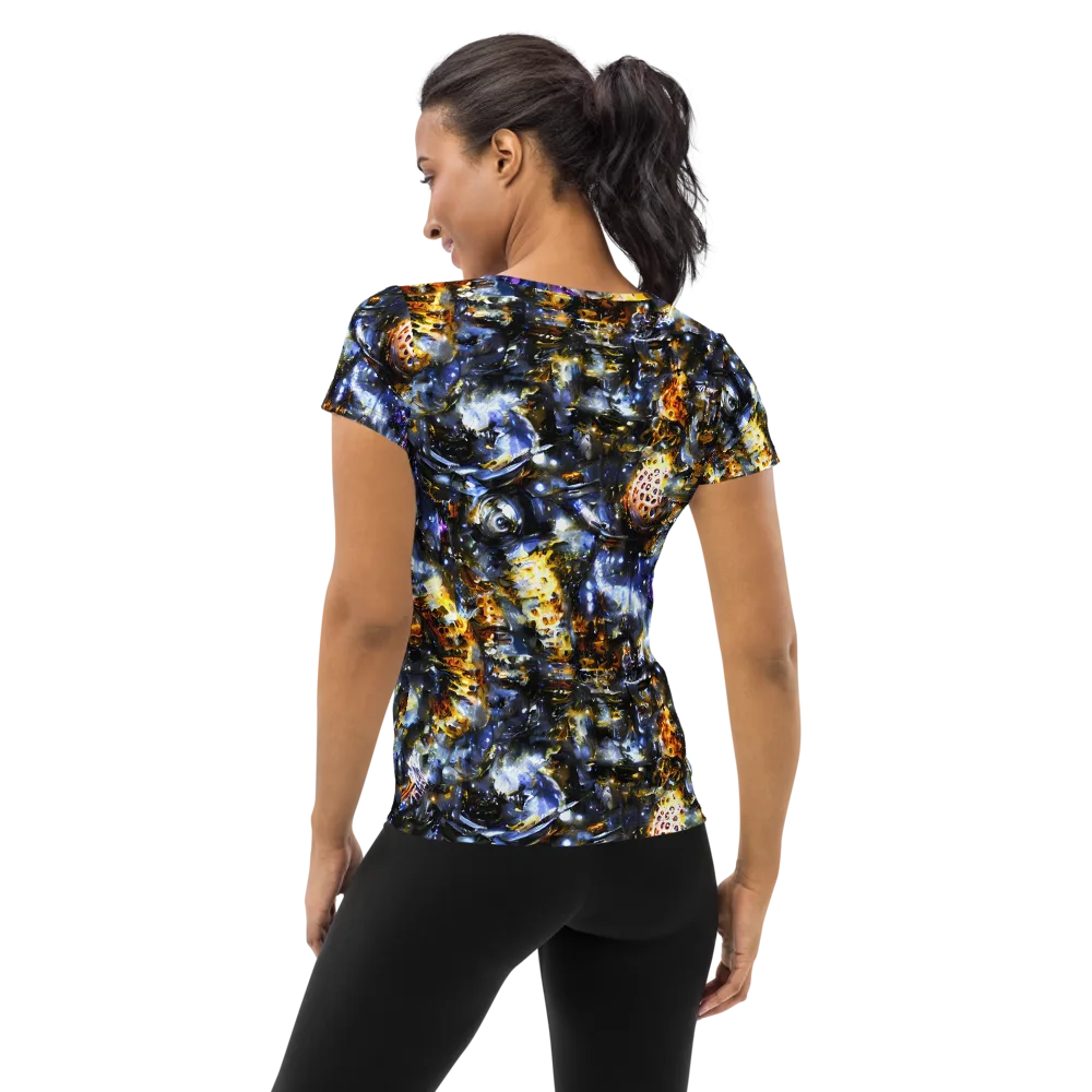 Obsidian Aurora on Women's Athletic T-Shirt — Back