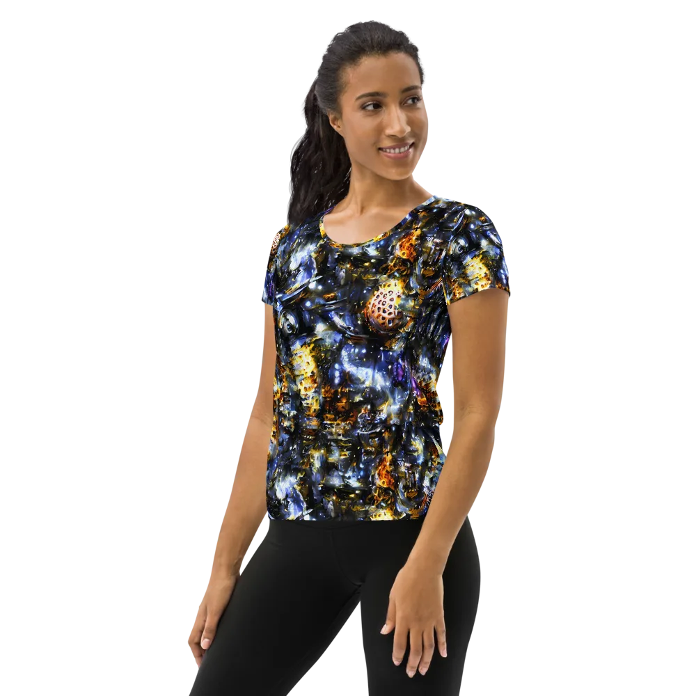 Obsidian Aurora on Women's Athletic T-Shirt — Left