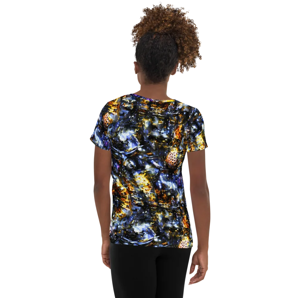 Obsidian Aurora on Women's Athletic T-Shirt — Back