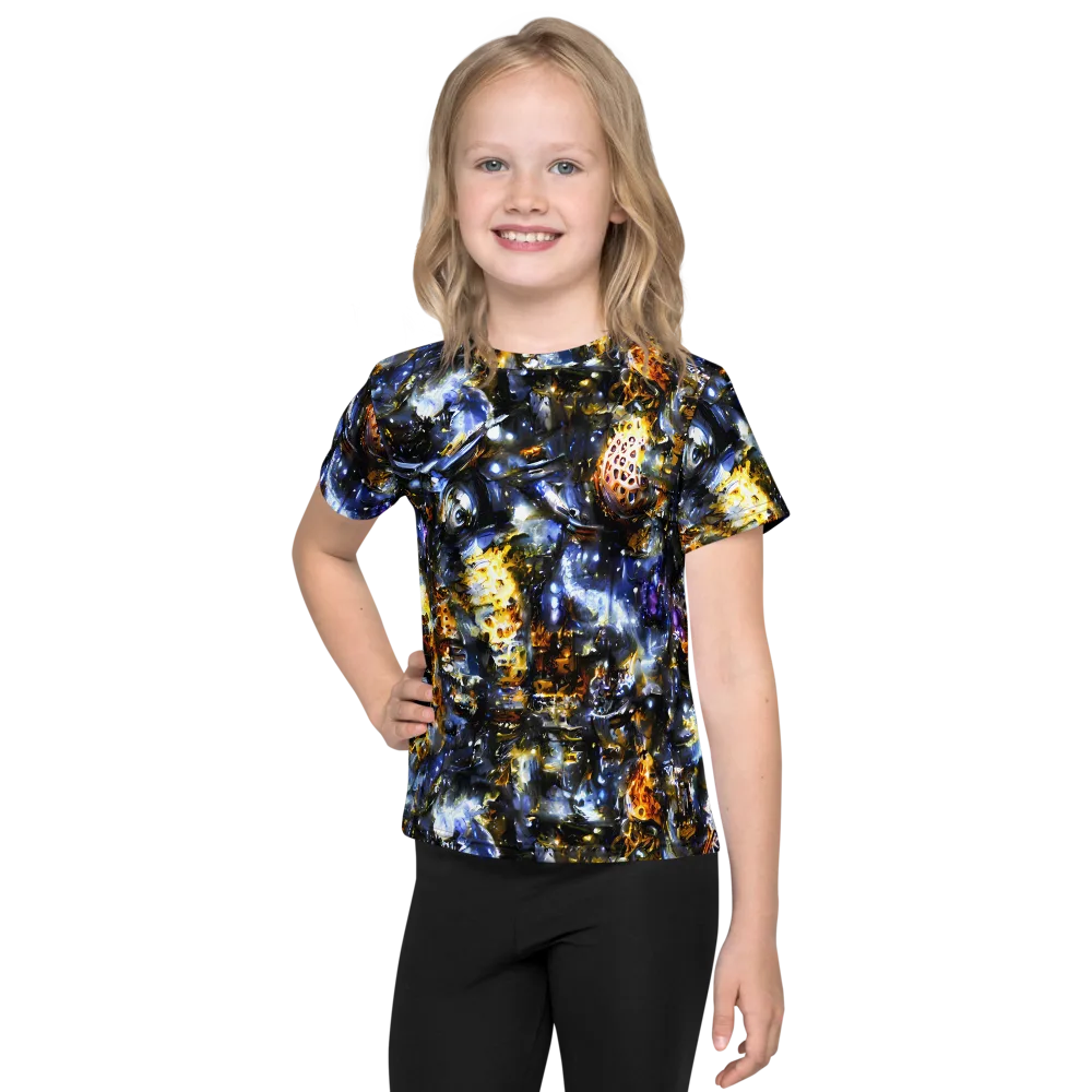 Obsidian Aurora on Kids Crew Neck T-Shirt — Front