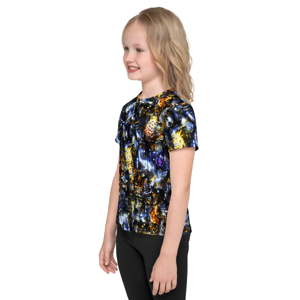Obsidian Aurora on Kids Crew Neck T-Shirt — Left