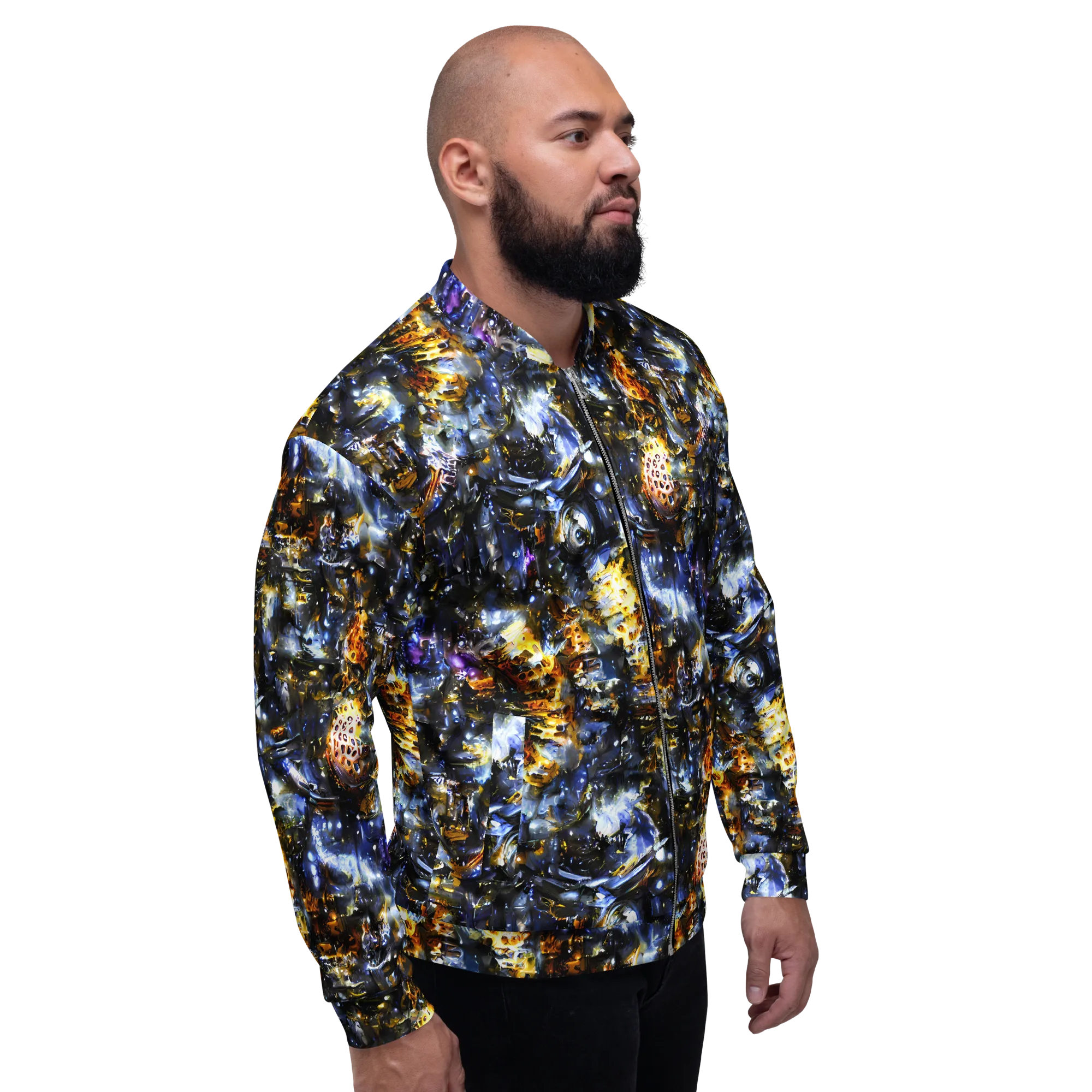 Obsidian Aurora on Bomber Jacket — Right