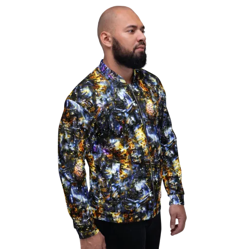 Obsidian Aurora on a Bomber Jacket