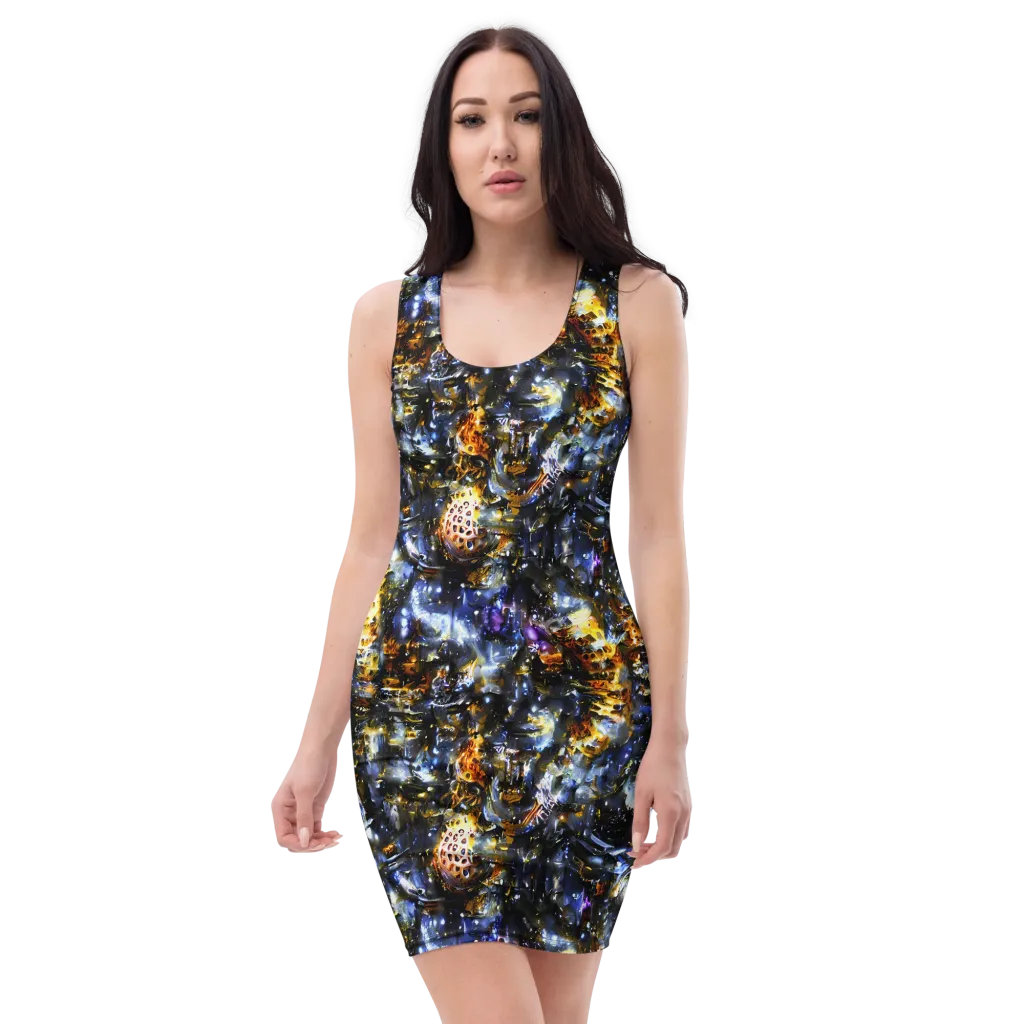 Obsidian Aurora on Bodycon Dress — Front