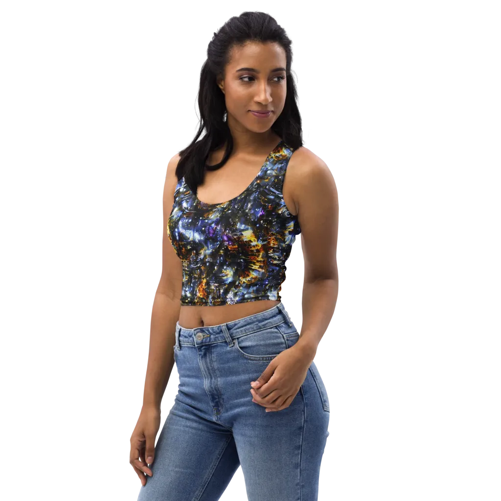 Obsidian Aurora on Crop Top — Left Front