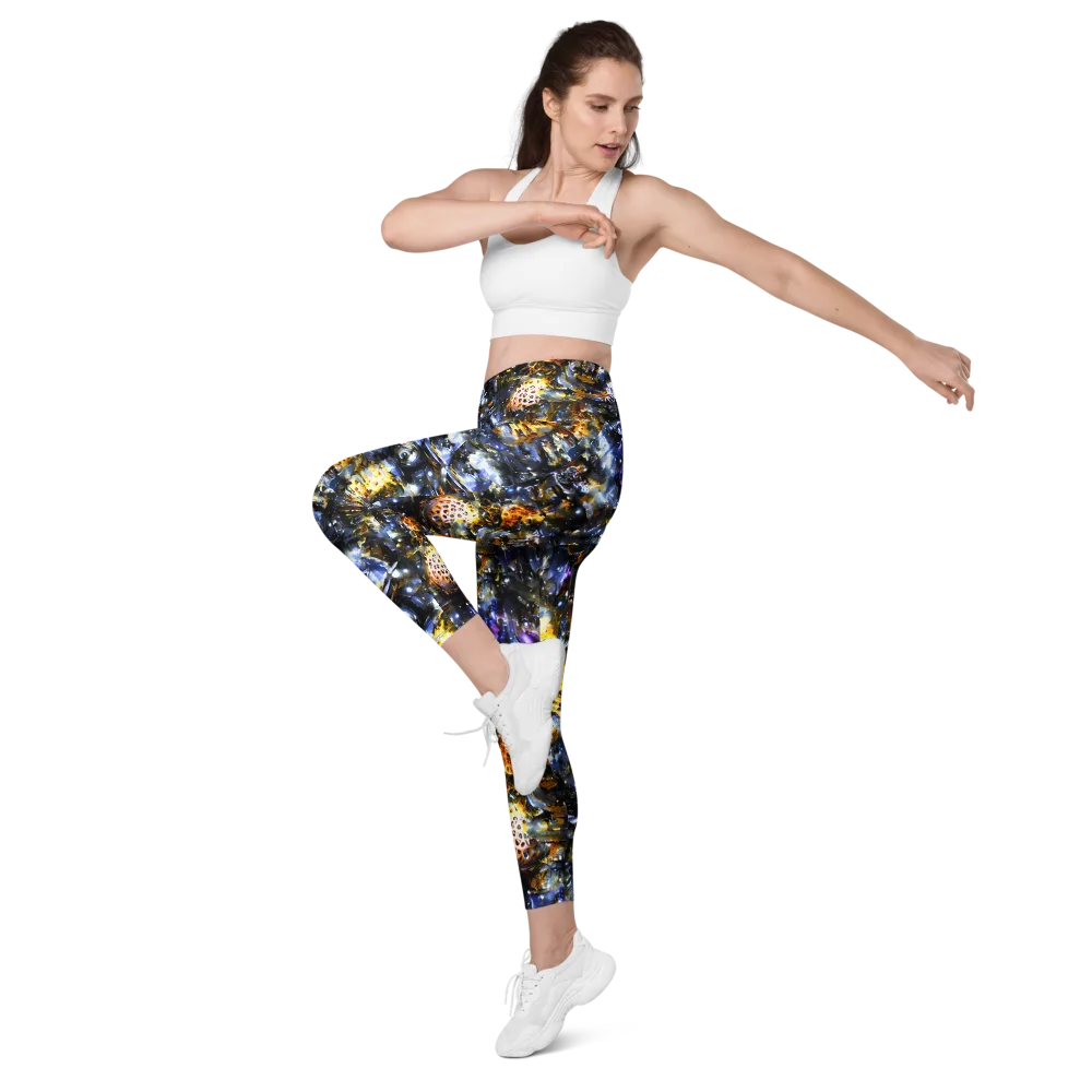 Obsidian Aurora on Leggings with Pockets — Left Front