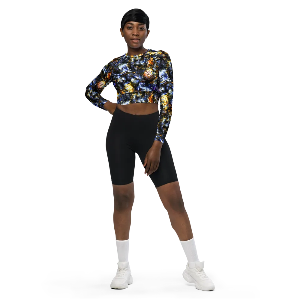 Obsidian Aurora on Long Sleeve Crop Top — Front