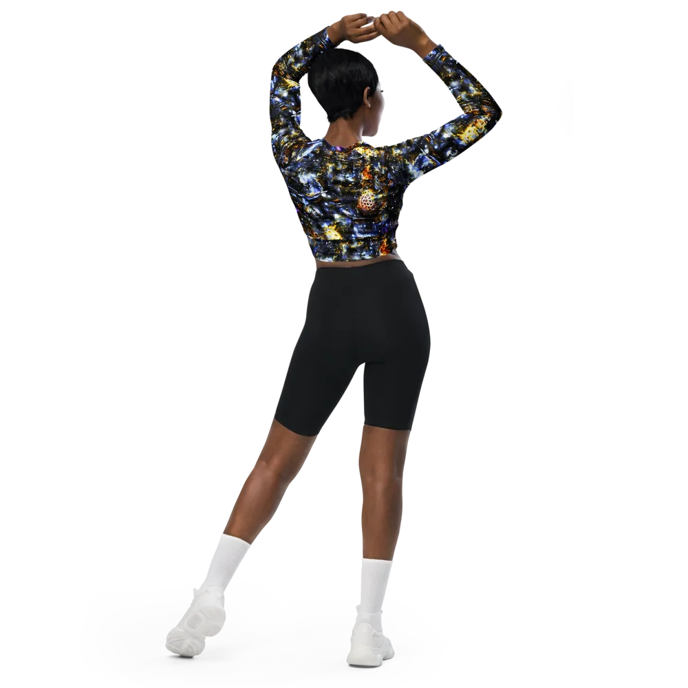 Obsidian Aurora on Long Sleeve Crop Top — Back