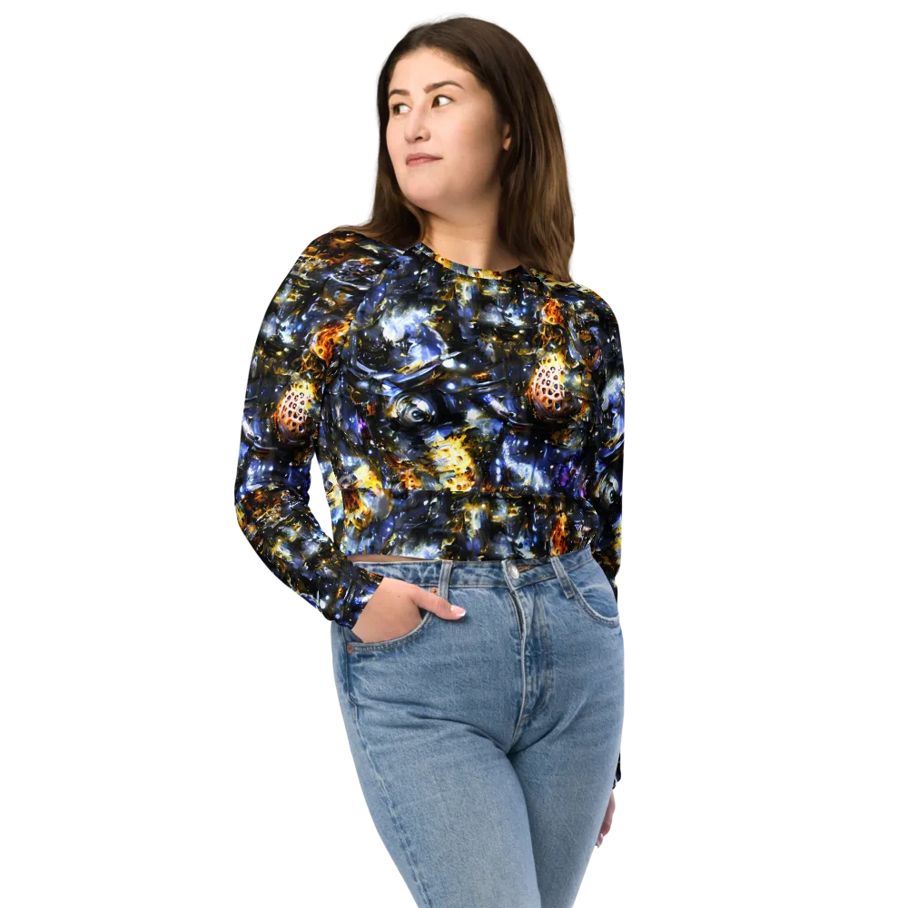 Obsidian Aurora on Long Sleeve Crop Top — Front