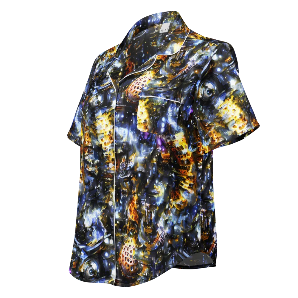 Obsidian Aurora on Women's Short Sleeve Pajama Top — Left Front