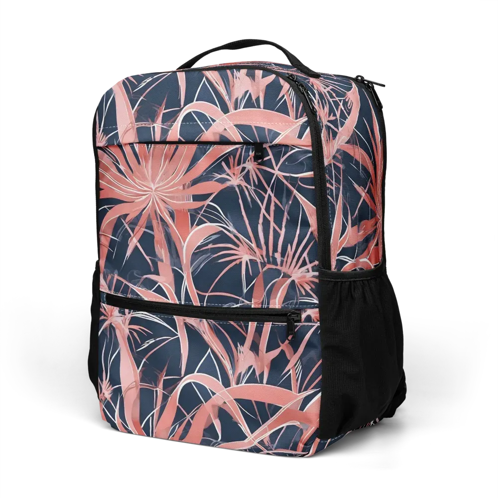 Coral Bloom Voltage on Utility Backpack — Left Front