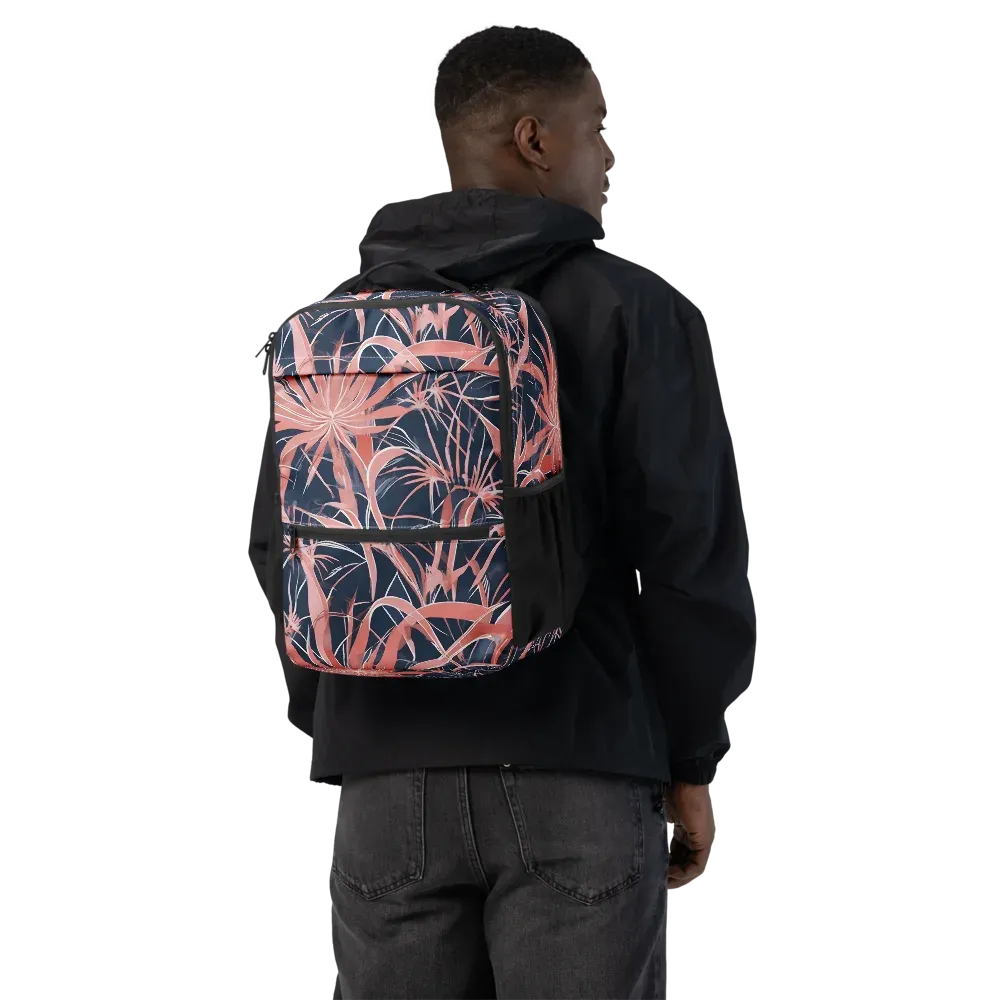 Coral Bloom Voltage on Utility Backpack — Back