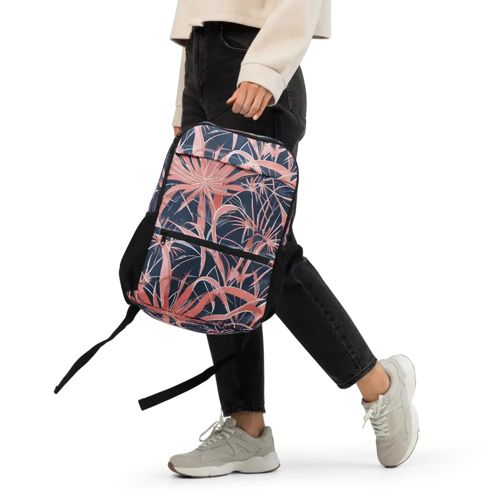 Coral Bloom Voltage on Utility Backpack — Front