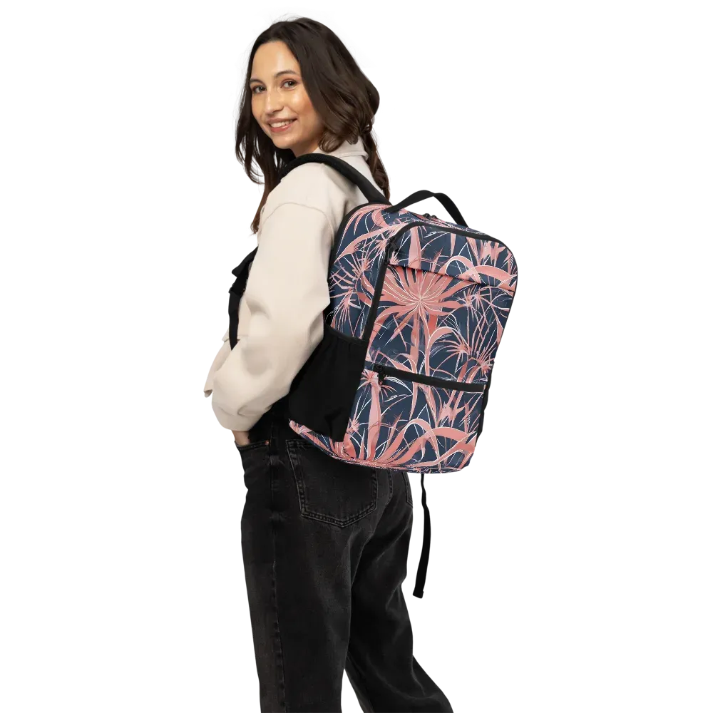 Coral Bloom Voltage on Utility Backpack — Back