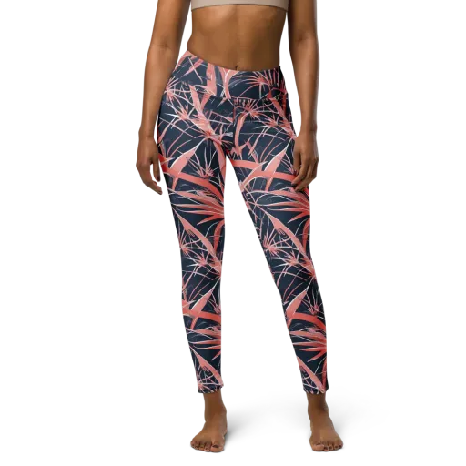 Coral Bloom Voltage on a Yoga Leggings