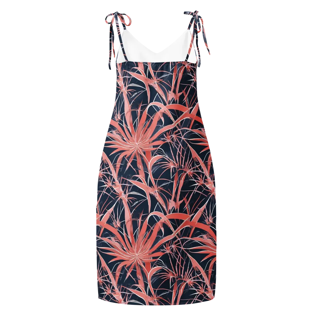 Coral Bloom Voltage on Slip Dress — Back